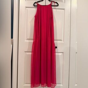 NSR Hot Pink Sleeveless Tiered Dress